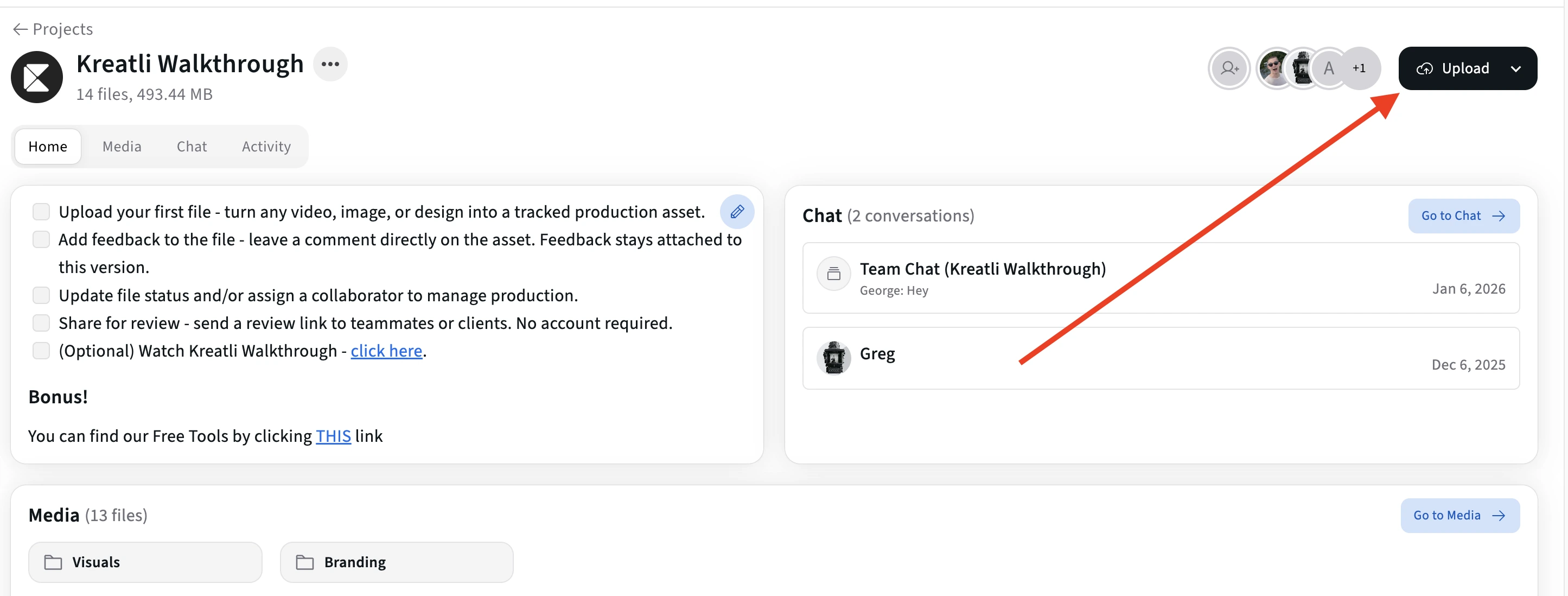 Kreatli project with PDF upload, ready to annotate