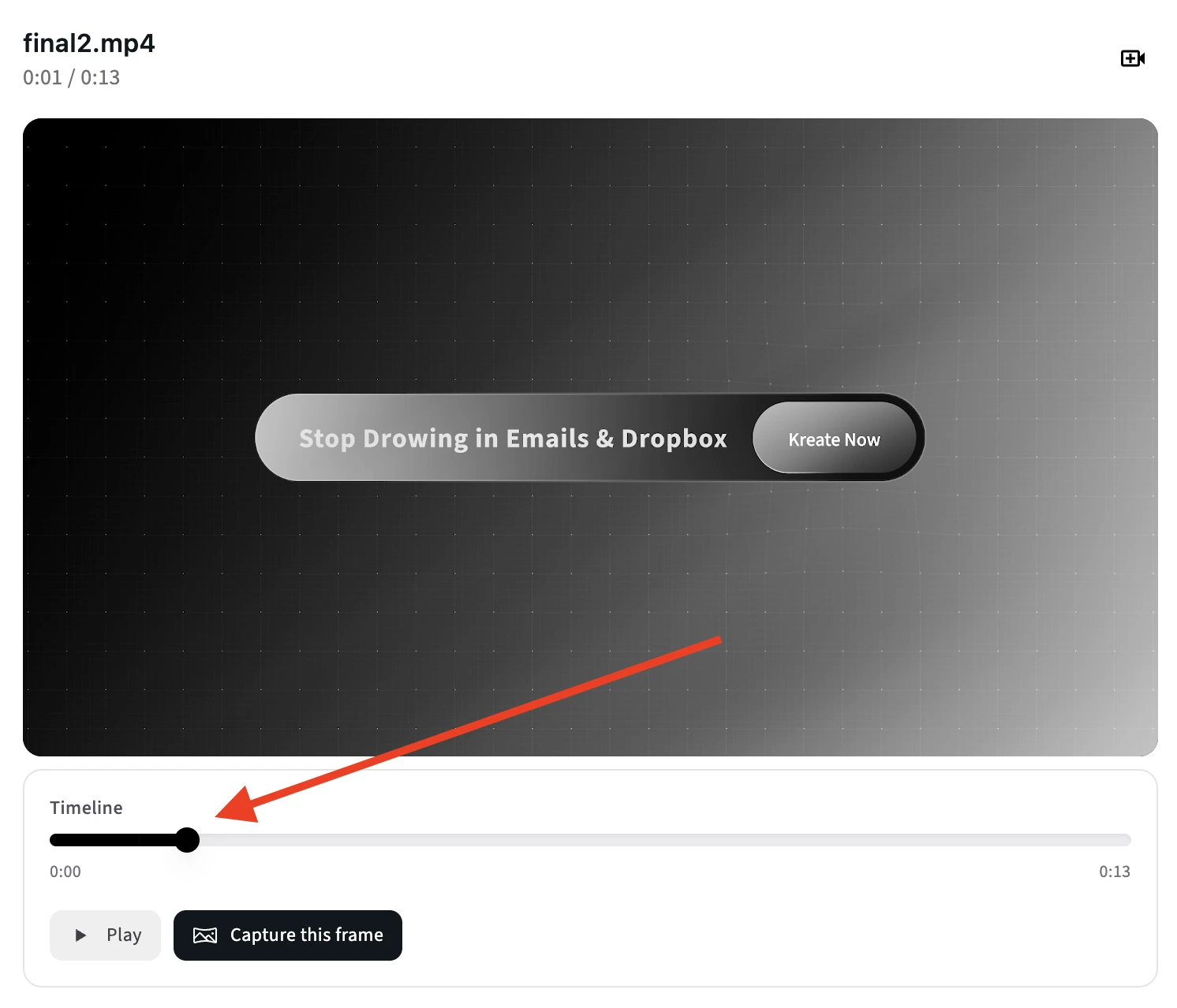 Video frame extractor timeline scrubber to pick an exact moment